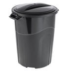 32 Gallon Heavy Duty Plastic Garbage Can, Included Click Lock Lid, Large Trash Can Sturdy Handles, Garage Trash Can, Indoor and Outdoor, Black