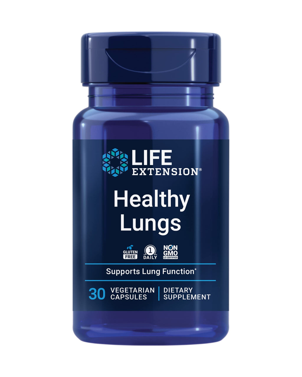 Life Extension Healthy Lungs, Respiratory Supplement, Lung Protection, Boswellia Serrata, Saffron Extract, Once-Daily, Gluten Free, Non-GMO, Vegetarian, 30 Capsules