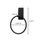 Command Hand Towel Holder Matte Black with Water Resistant Command Strips, Rust Resistant Bathroom Organizer, Holds up to 5 lbs