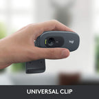 Logitech C270 720p Webcam Plug-and-Play Wide Screen Video Calling - Black