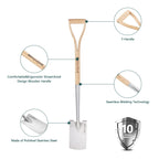Berry&Bird Garden Digging Spade, 41" Stainless Steel Gardening Border Spade