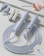 YOTTOY Cordless Jump Rope with Counter - Ropeless Jump Rope 2 In 1 with Large Cordless Ball-Weighted for Women with LCD Display (Blue)