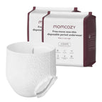 Momcozy Postpartum Disposable Underwear, 12 PCS No Leak New-Thin Built-in Pad Self-Absorbent Free-Move Period Underpants for Women Mothers Moms Labor Delivery Care White