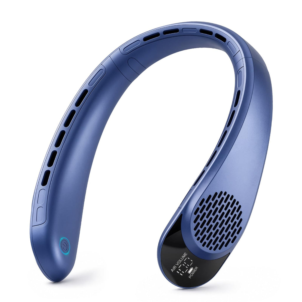 ASNUG Neck Fan, USB Rechargeable Personal Fan, 4000 mAh Battery Operated, 3 Speeds Adjustable, Faster Cooling, Ultra Quiet, Suitable for Home, Office, Travel, Sports