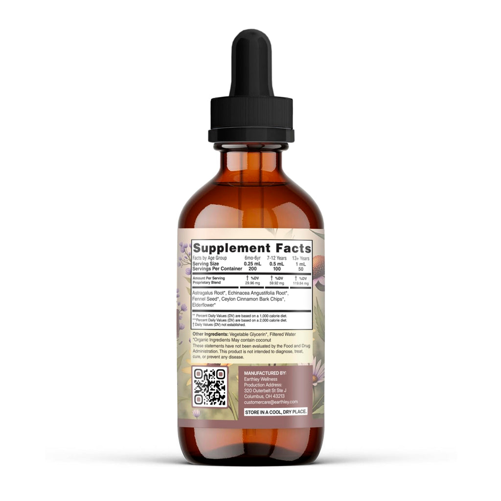 Earthley Wellness Feel Better Fast, All-Natural Relief for Minor Ailments, Organic Herbal Formula, Supports Immune & Digestive Health, Echinacea Root and More, 6 Month Supply (1.69oz Glass, 500 doses)
