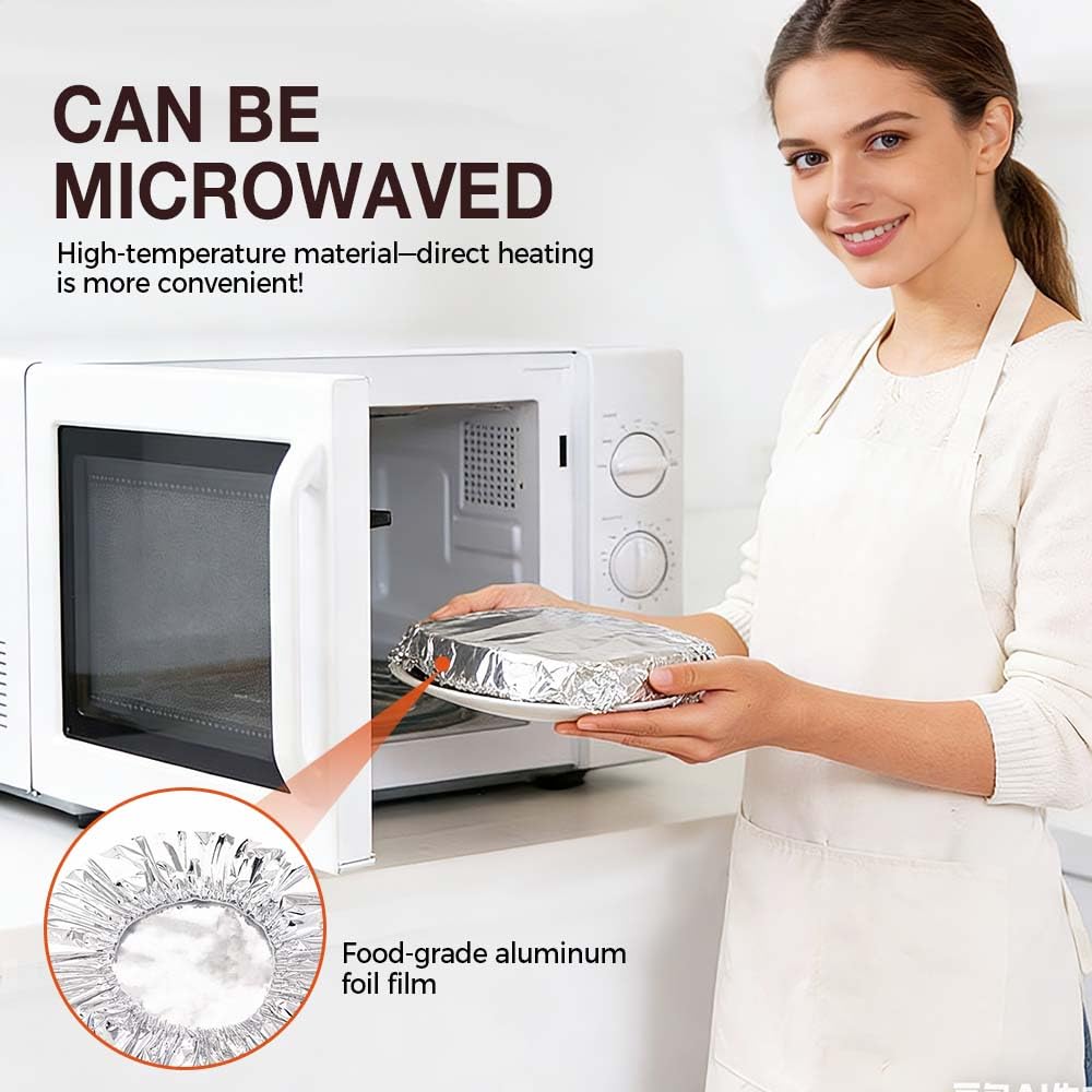 Reusable Aluminum Foil Food Covers, 2026 New Thickened Heat-Resistant Material with Continuous Warmth, Fresh Keeping Food Cover for Home Kitchen Meals Vegetables Fruits Leftovers (B-100Pcs)