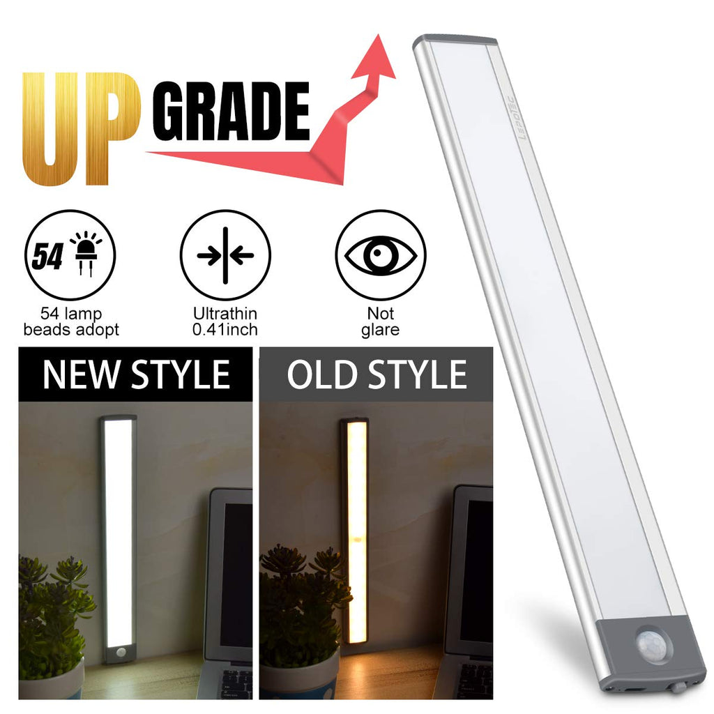 30-LED Motion Sensor Cabinet Light,Under Counter Closet Lighting, Wireless USB Rechargeable Kitchen Night Lights,Battery Powered Light for Wardrobe,Cabinet,Cupboard（Warm Light）-2Pack