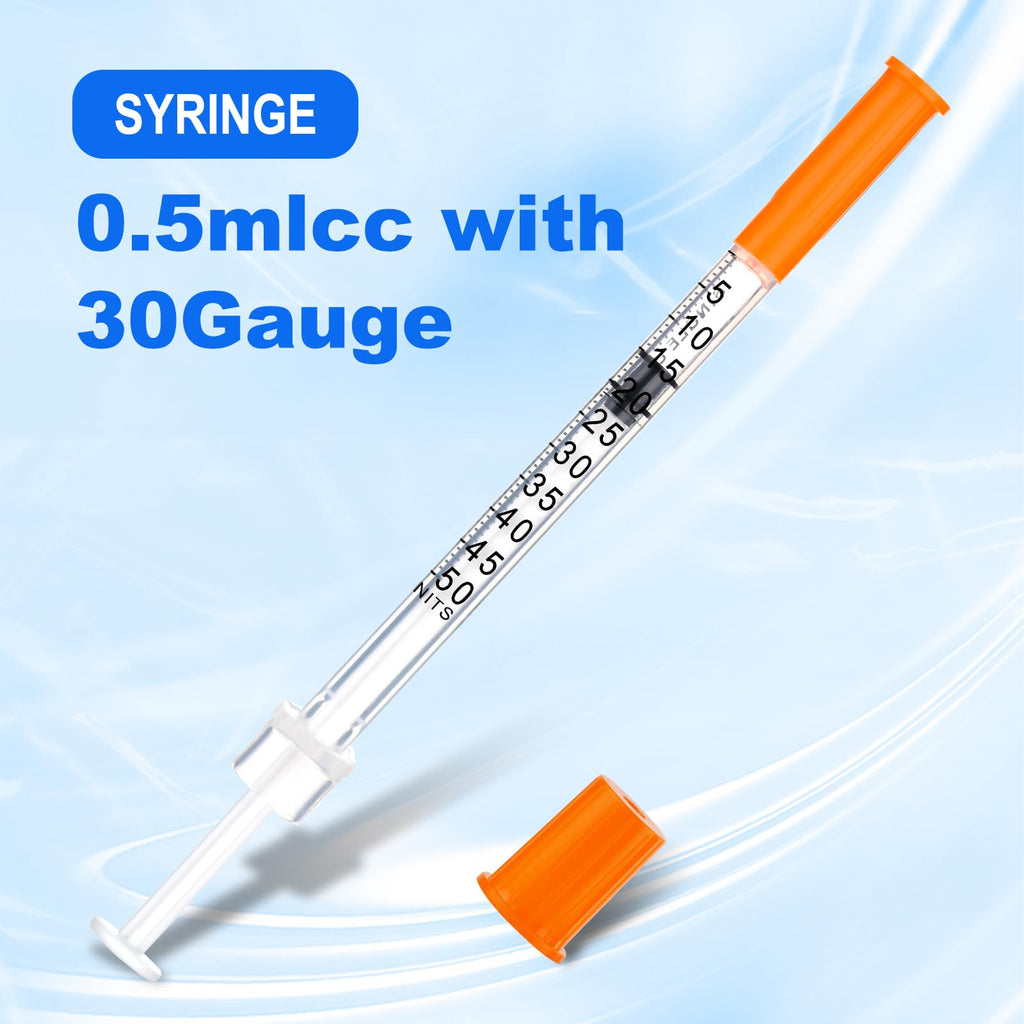 Lab Liquid Measurement U-100-30G 0.5cc/mL，5/16" 8mm Individually Wrapped (Pack of 100)