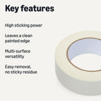 Amazon Basics Multi-Surface Masking Tape for Labeling, 1.41" x 60 Yards, Beige, 1 Roll