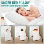 Vekkia Queen Bed Wedge Pillow for Headboard – High-Density Foam Fills Gaps (0-5.5") Between Mattress and Headboard, Wedge Pillow with Pockets for Phone & Remotes, Washable Cover(White)