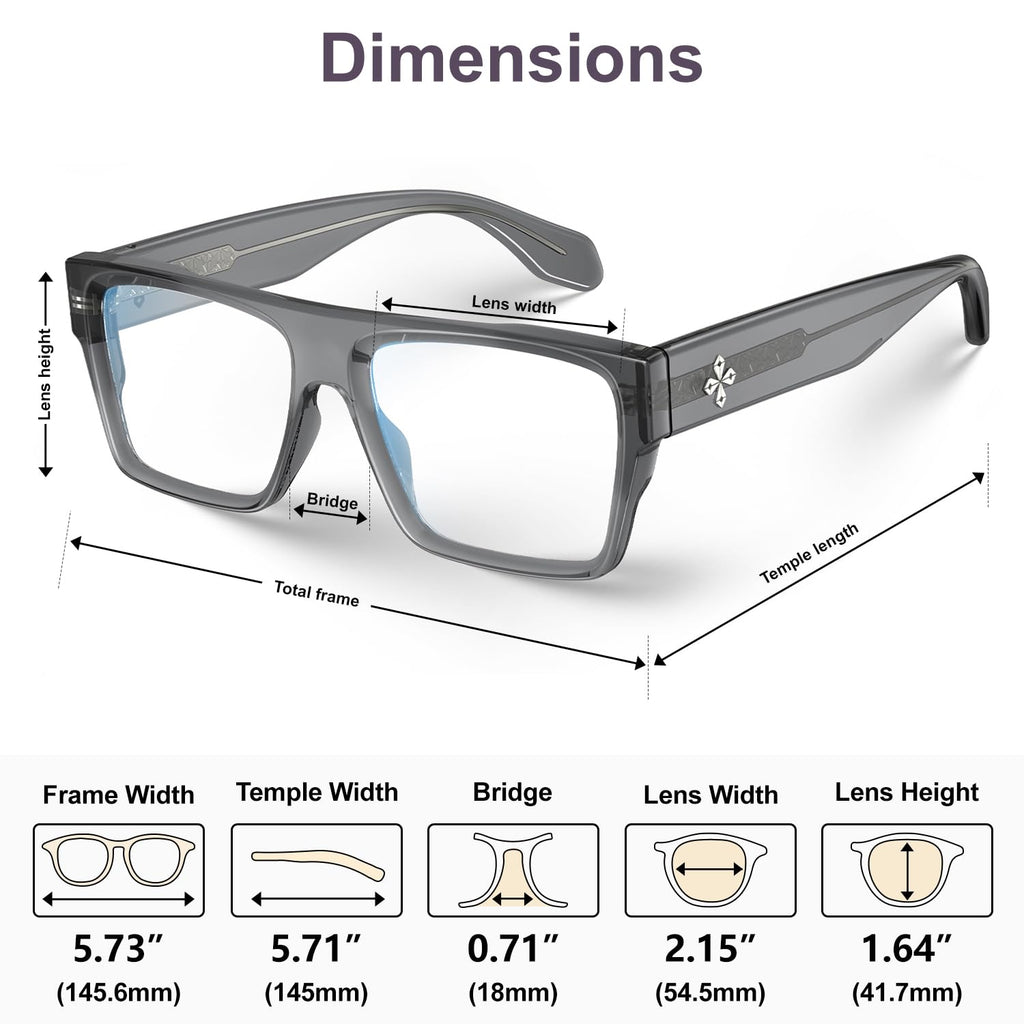 VISOONE Square Full Rim Blue Light Blocking Glasses Large Fashion Computer Multi Colors Eyeglass Frame Women Men ALBA