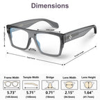 VISOONE Square Full Rim Blue Light Blocking Glasses Large Fashion Computer Multi Colors Eyeglass Frame Women Men ALBA