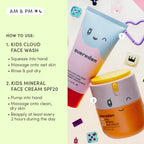 Evereden Kids Healthy Morning Duo Spa Headband for Girls: Clean & Vegan Skin Care Bundle | Cloud Face Wash + SPF 20 Mineral Face Cream | Non-Toxic | Easy-to-Use Skincare