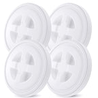 4 Pieces 5 Gallon Leak-Proof Bucket Lid Food Grade Plastic Storage Buckets Screw Seal Lids Screw Pail Lid Pet Food Storage Chicken Feeders Paint Storage Compatible with Gamma,White