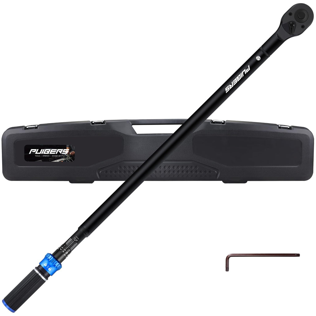 PUIBERS High Torque Wrench 3/4 Inch 100-700 ft, 3/4 Torque Wrench for Car, Truck, Tractor, Accuracy ± 3% Two Directions Adjustable 48 Teeth Precision Instruments Wrenches