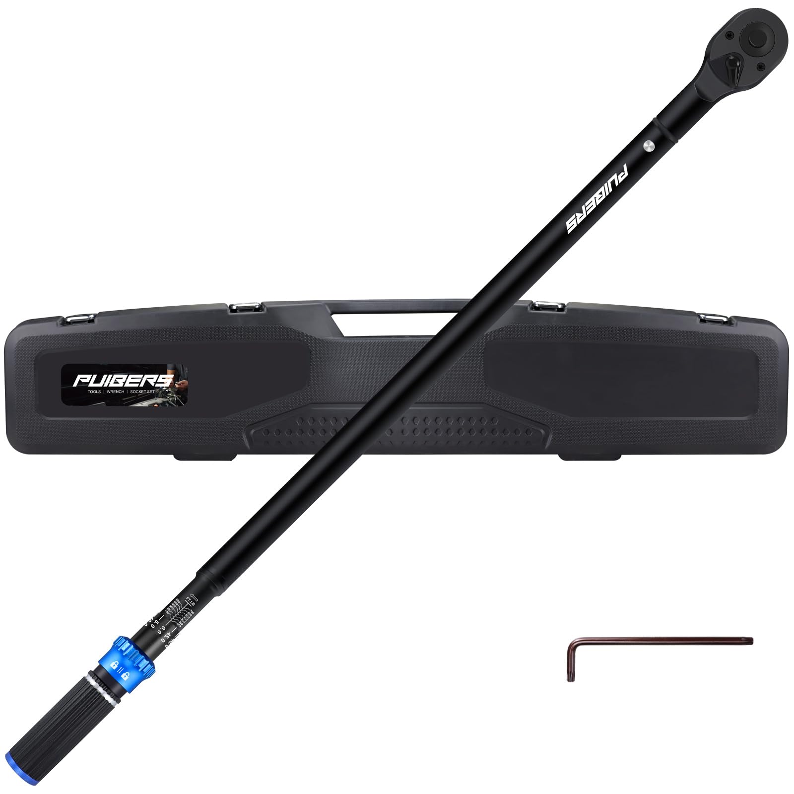 PUIBERS High Torque Wrench 3/4 Inch 100-700 ft, 3/4 Torque Wrench for Car, Truck, Tractor, Accuracy ± 3% Two Directions Adjustable 48 Teeth Precision Instruments Wrenches