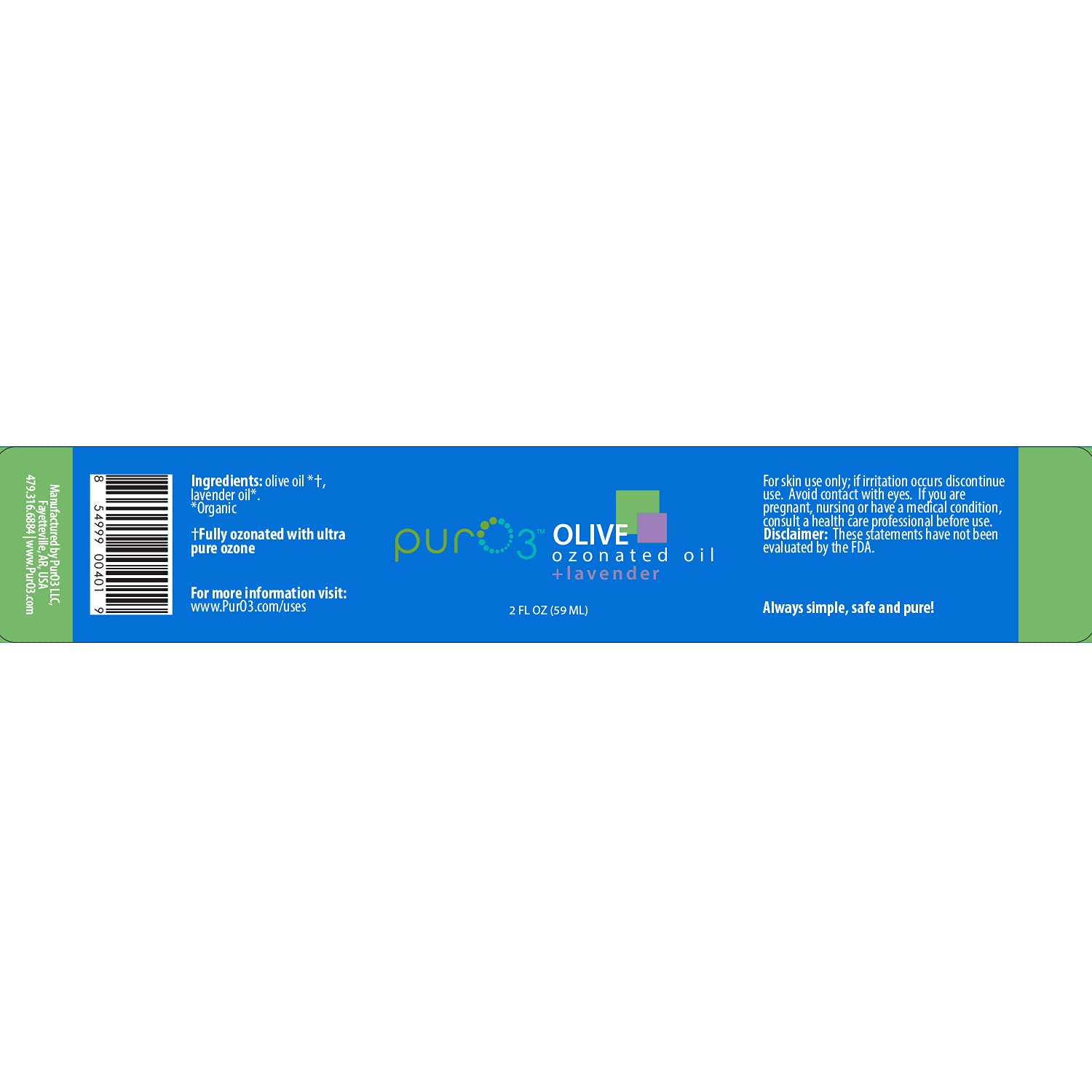 PurO3 Fully Ozonated Olive Oil with Lavender - 2 oz