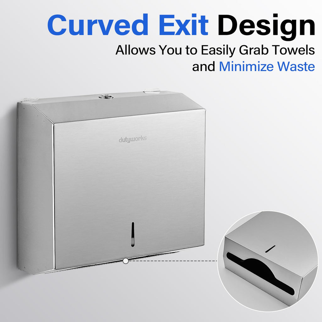DUTYWORKS Commercial Paper Towel Dispenser, 304 Stainless Steel