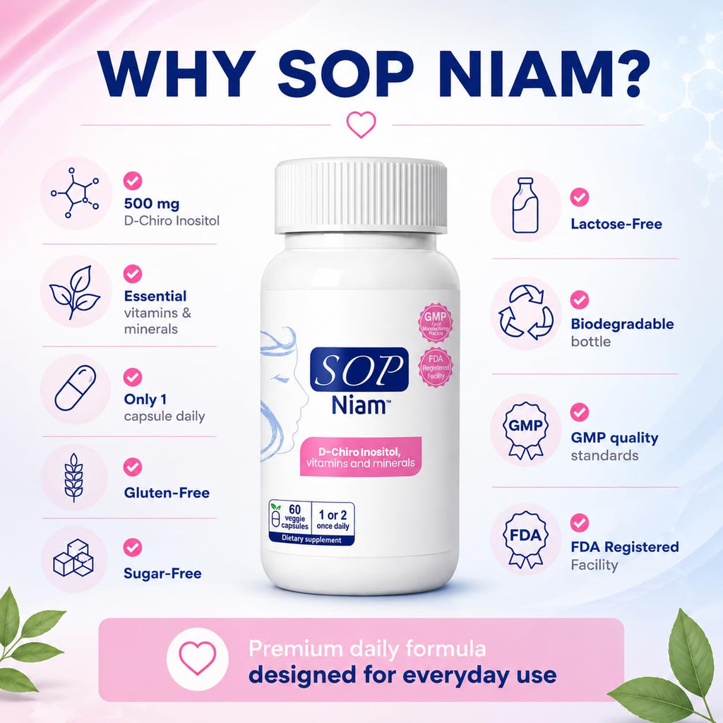 SOP NIAM D-Chiro Inositol 500mg 2-Month Supply | High Potency Inositol