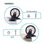 BOSGEOT Caster Wheels-5 Inch Swivel Casters Set of 4 Heavy Duty with Brake