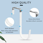 FYY Over the Door Hooks, Single-Hanger 4 Pack, Fits Doors 1 3/8" White