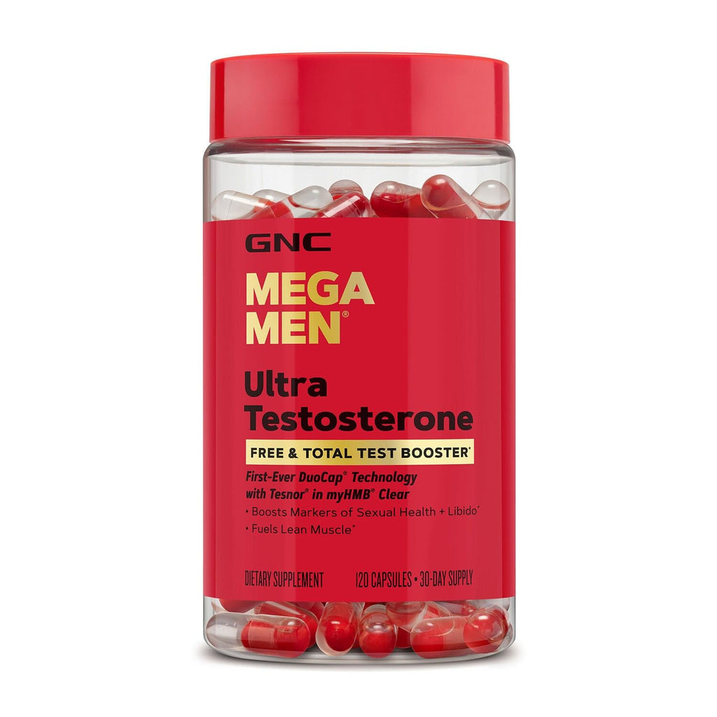 GNC Mega Men Ultra Testosterone, Free & Total Test Booster, 120 Count