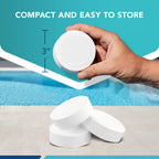 Puri Tech Pool Chemicals 3‑Inch Stabilized Chlorine Tablets for Swimming Pools - Individually Wrapped, Slow‑Dissolving, Long‑Lasting Pool Sanitizer - 90% Available Chlorine - Tri-Chlor - 4 Pounds