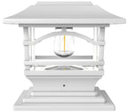Davinci Lighting Edison Solar Outdoor Post Cap Lights - 4x4 5x5 6x6 - Bright LED Light for Fence Deck Garden or Patio Posts - Pearl White (1 Pack)