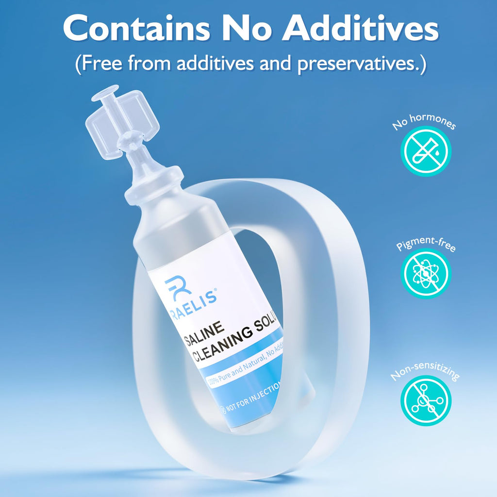Saline Solution, 600ml /20.29 FL OZ Normal Solution for Multiple Household Uses, 5ml Each, 120Pcs Total