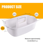 Omirome 2-Pack Large White Cleaning Caddy for Cleaning Supplies with Handle - Portable Plastic Tote Organizer for Shower, Bathroom, Kitchen, Under Sink Storage