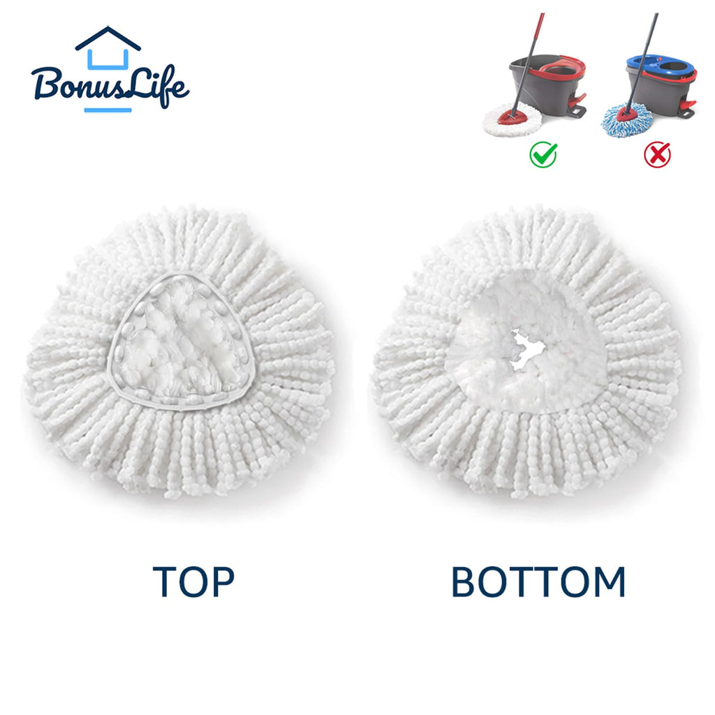 BonusLife Replacement Part Set for Oceda EasyWring Spin Mop 1-Tank System Only, 1 Handle, 1 Base, 4 Refills