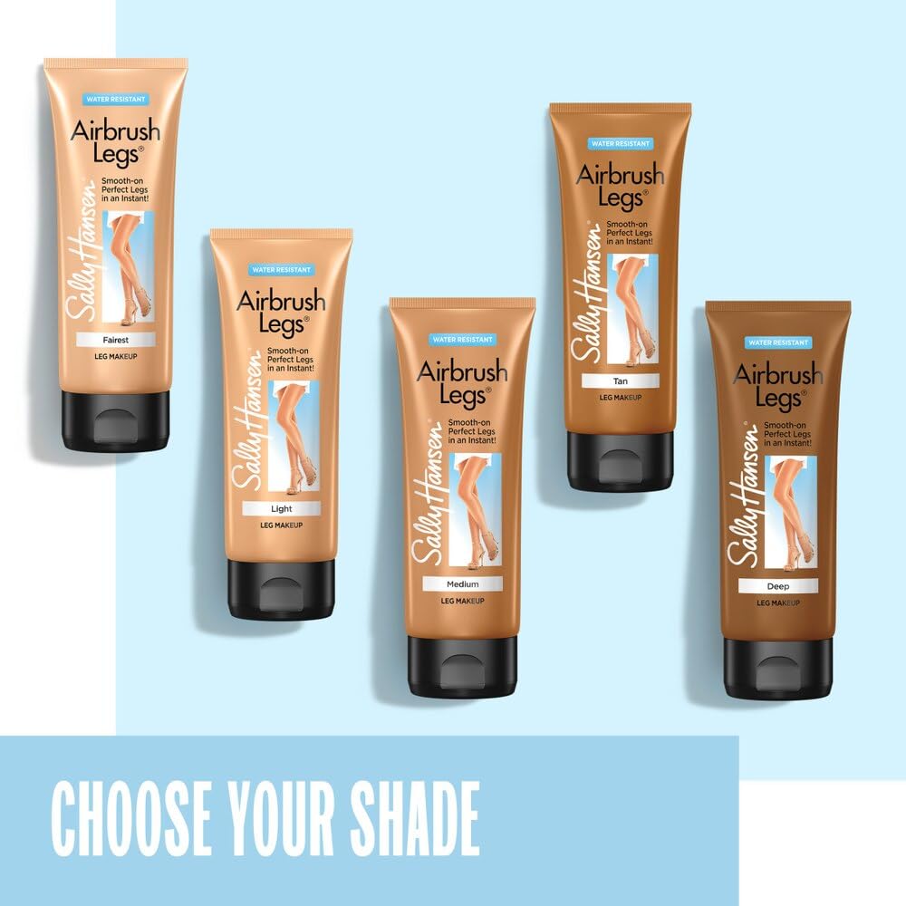 Sally Hansen Airbrush Legs Leg Makeup Lotion | Easy Application, Flawless-Looking Legs, Water-Resistant, Transfer-Proof | Tan | Natural Tan Finish