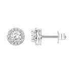 PAVOI 925 Sterling Silver Stud Earrings, White Gold, Size 7.5 Millimeters