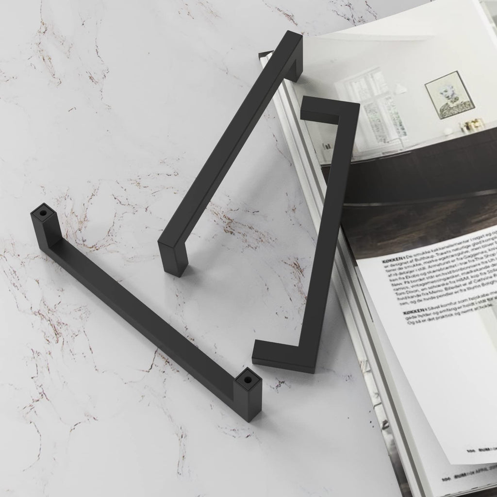 NISUOIEN Matte Black 5 Inch Cabinet Handles, 30 Pack Cabinet Pulls