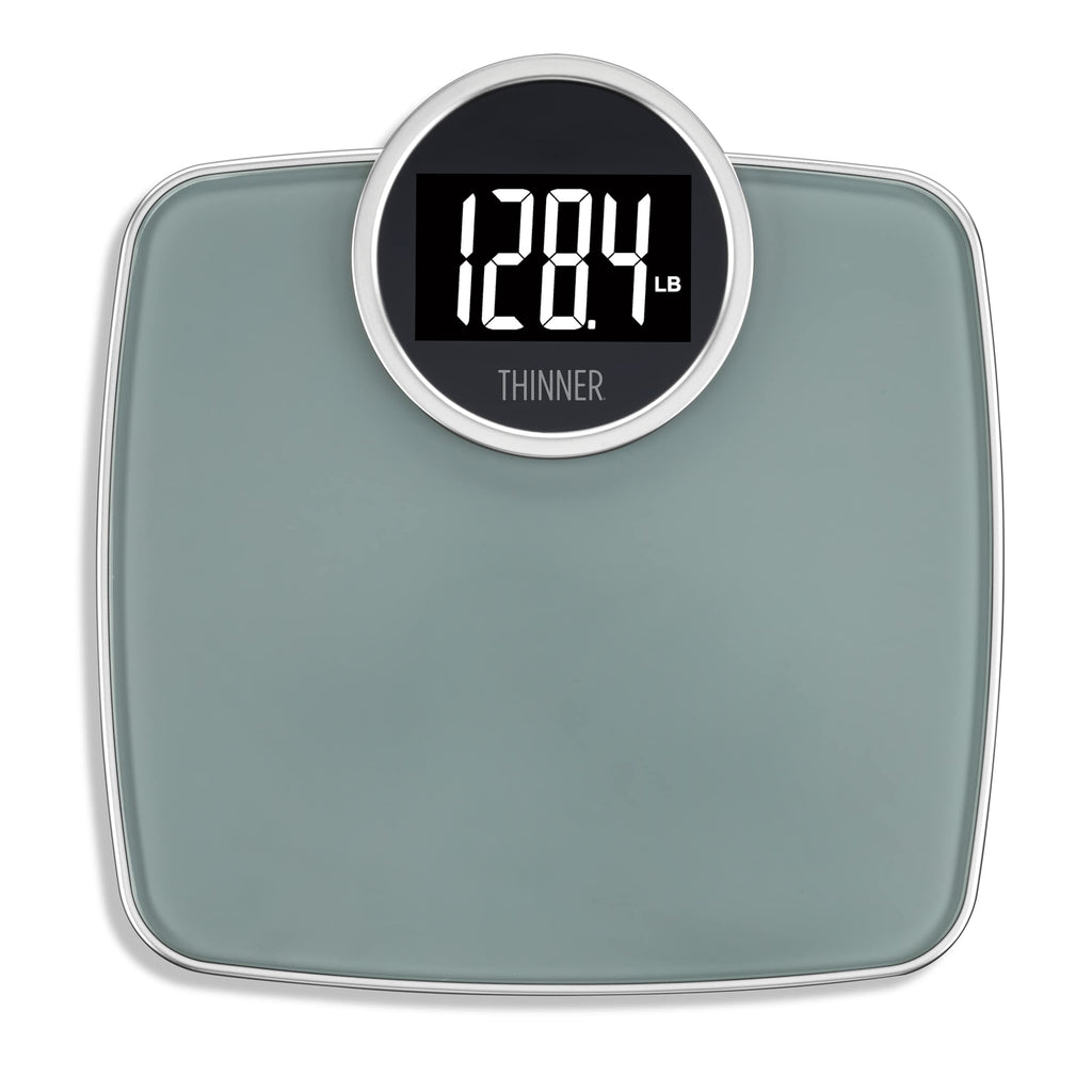 Thinner by Conair Scale for Body Weight, Digital Bathroom Scale in Silver