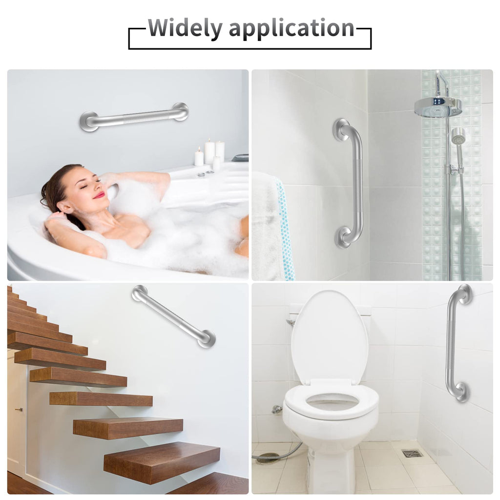 Grab Bars for Shower, 2 Pack 16 Inch Anti-Slip Safety Shower Handle for Senior, Stainless Steel Shower Grab Bars, Handicap Elderly Bathtub and Toilet Bathroom Assist