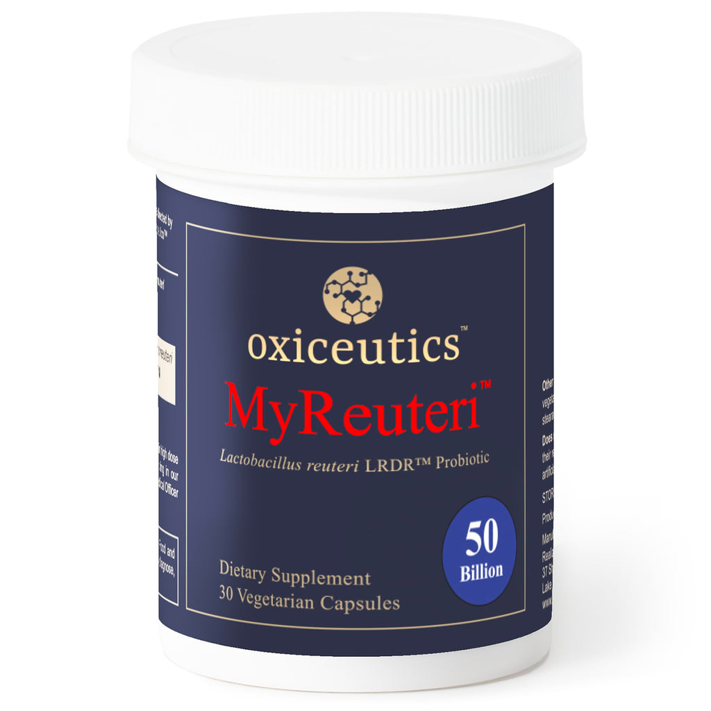 MyReuteri™ 50 Billion CFU Probiotic – Intensive-Strength L. reuteri LRDR™ + FOS Prebiotic – by Dr. William Davis – Makes Yogurt-Like Superfood – 30 Veg Capsules