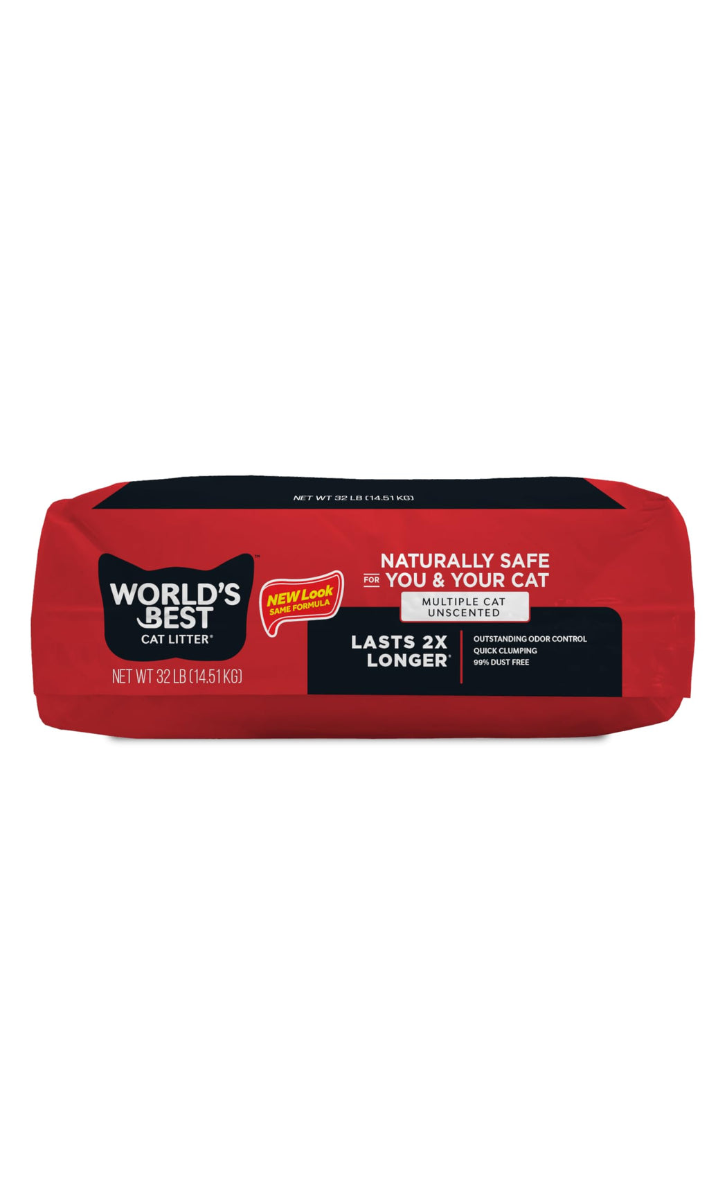 World's Best Cat Litter Multiple Cat, Unscented, Odor Control, 32 lb Bag
