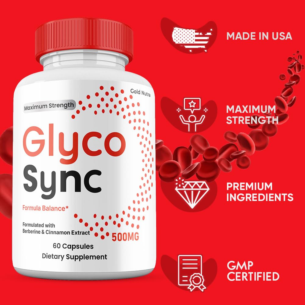 Gold Nutra Glyco Sync Capsules, Premium All Natural Ingredients, Maximum Strength Pills GlycoSync Supplement (2 Pack)