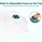 YoleShy 5 Packs Seed Starter Tray with Dome Reusable Plastic Plant Growing Trays with Humidity Domes Lids Thickened Sturdy for Seed Starting Germination Growing Seedling Propagation,14.5"x9"