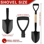 28-Inch Mini Garden Shovel with D-Grip Handle, Kids Small Shovel, Alloy Steel Head & Wooden Shaft for Car Emergency, Beach, Planting & Light Snow Duty