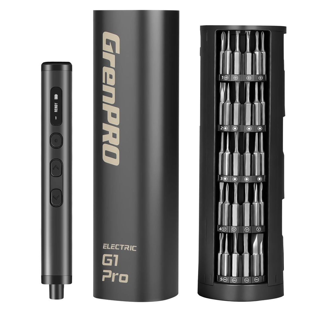 GRENPRO 78-in-1 Precision Electric Screwdriver Set, 3.7V Mini Cordless Screwdriver Kit with LED Display, 5 Adjustable Torque & Manual Handle for Electronics Phone Camera Repair