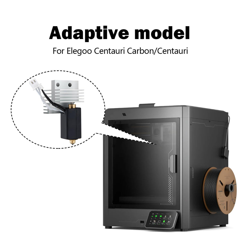 HzdaDeve 0.4MM Ceramic Hotend for Centauri Carbon Print Head Extruder Kit Hot End Heat Sink Hardened Steel Brass Nozzles with Extra 2PK Silicone Cover and 2PK Nozzle Brushes for Elegoo Centauri