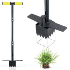 Colwelt Sod Plugger Tool 36-INCH, Grass Plug Tool 3 x 3 Square with Serrated Base, Bulb Planter Tool Long Handle with Dual Pedals & Easy Foot Ejector, Sod Turf Cutter for Lawn Planting Grass Repair