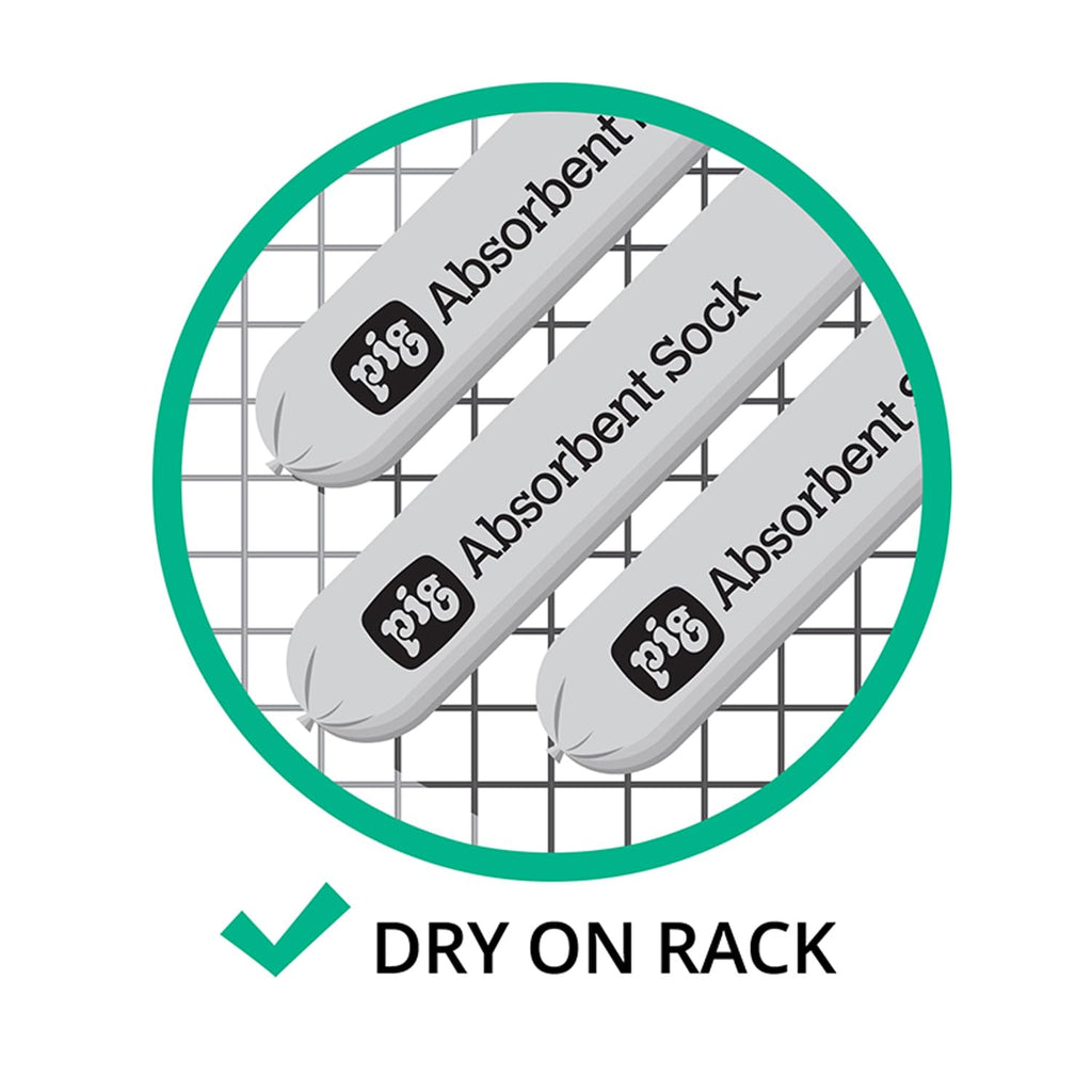 PIG Mildew-Resistant Absorbent Sock | Water Absorbing Snake | 3" W x 4' L | Absorbs up to 1 gal per Sock | 4 Count | PIG106