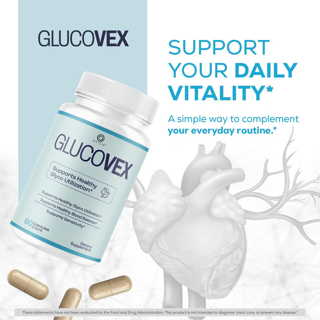 (5 Pack) Glucovex Supplement Capsules - Official Glucovex Support Premium Pills Advanced Formula With All Natural Ingredients, Maximum Strength for Wellness & Overall Health, 300 Capsules for 5 Months