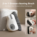 2 in 1 Groove Cleaning Brush, Window Track Cleaning Tools, Multifunction Window Track Cleaner with Hard Bristle and Hidden Scraper, Crevice Brush for Sliding Door Track, Window Seal, Sill (Orange)