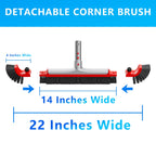 Sepetrel 22” Wide Pool Brush Head for Cleaning Walls,Heavy Duty Inground/Above Ground Aluminum Swimming Pool Scrub Brushes with Curved Ends & Premium Strong Bristle,Red