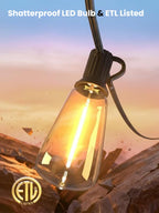 Svater Outdoor String Lights 150 FT, ST38 Patio Lights with 78 pcs Shatterproof Dimmable Vintage Edison Bulbs, Weatherproof Warm White Light for Patio, Backyard, Garden, Bistro