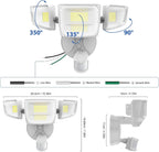 Onforu 90W 10000LM LED Motion Sensor Outdoor Lights, 4-Head Dusk to Dawn Outdoor Lighting, 2 Pack Hardwired Flood Lights, IP66 Waterproof 6500K Security Floodlight for Outside (White)